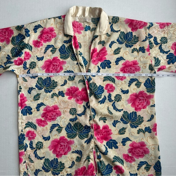 Vintage Victoria’s Secret Gold Label Women’s Gold Floral Night Shirt M/L - Picture 6 of 13